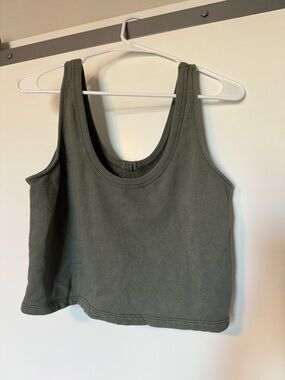 aerie Olive Green Scoop Neck Tank
